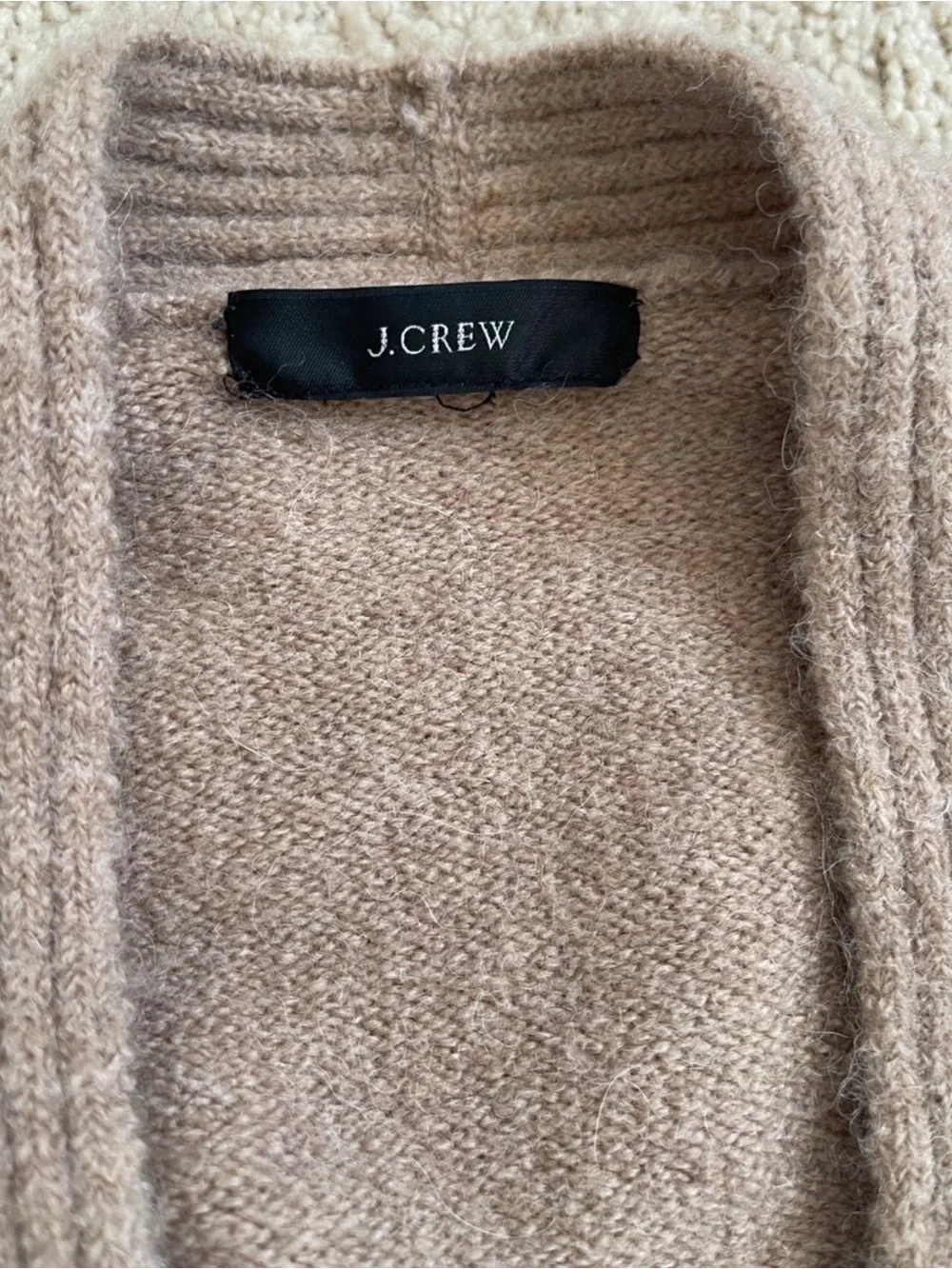 J. Crew Camel Button-Front V-Neck Cardigan